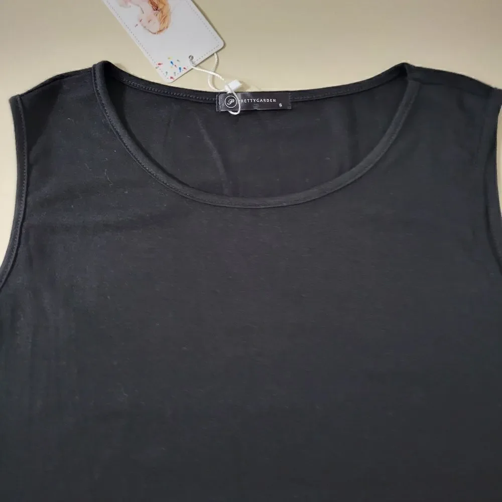 PrettyGarden Black Modern Shell Tank Top - Picture 8 of 12